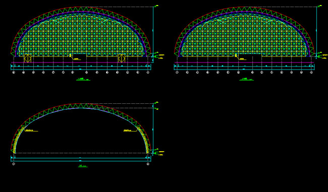 吴忠跨度110米，拱高35_7米煤棚网架